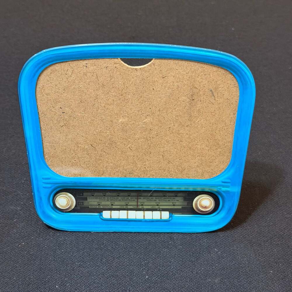 Fun, Retro Style Kitsch Blue Plastic Radio Photo Frame